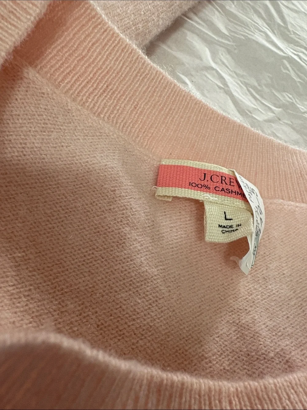 J. Crew Light Pink/Peach Cashmere Sweater